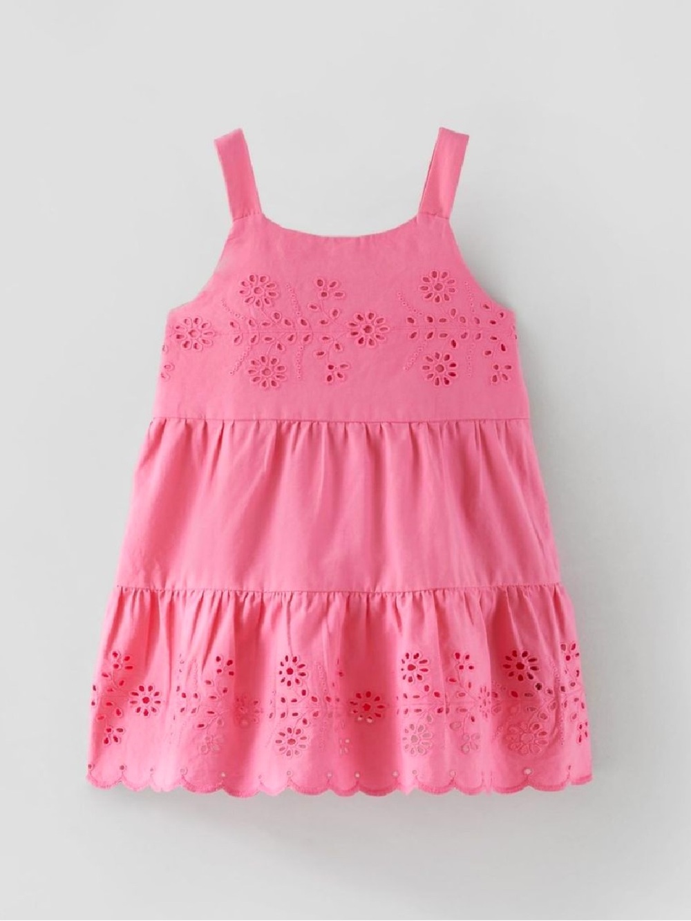 Zara Pink Eyelet Tiered Sundress